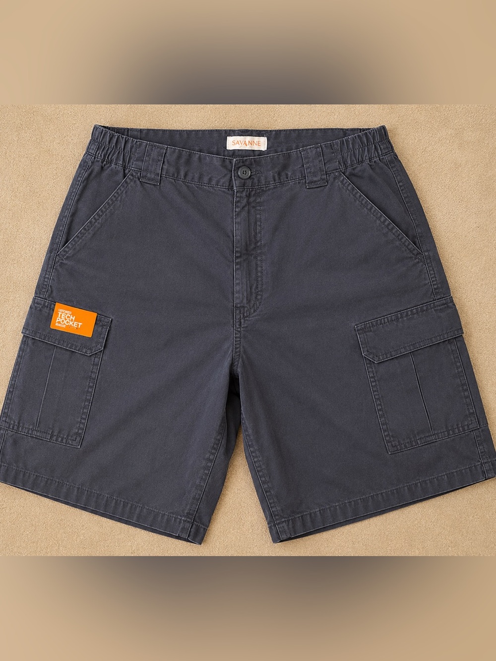 Savane Men's Charcoal Cargo Shorts with Utility Pockets